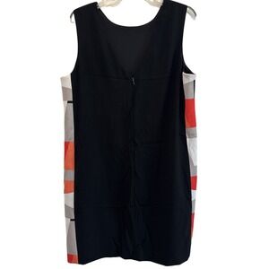 Sleeveless Dress Black Geometric Print Side‎ Panels